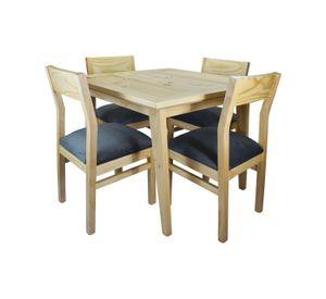 Comedor 4 Sillas Vendetta 100x100 tapiz gris