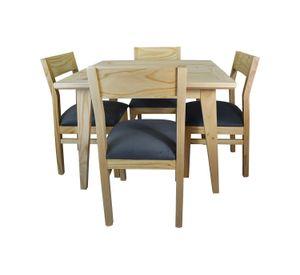 Comedor Vendetta 100x100 4 sillas gris