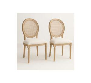 Pack de 2 Sillas de Comedor Madera Acolchada Luis XV
