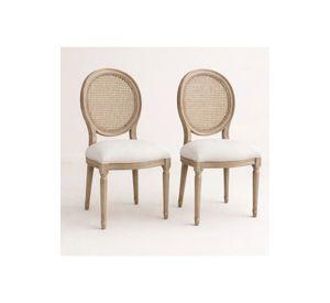 Pack de 2 Sillas de Comedor Madera Acolchada Luis XV