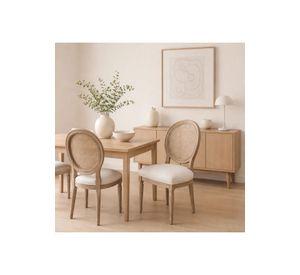 Pack de 2 Sillas de Comedor Madera Acolchada Luis XV