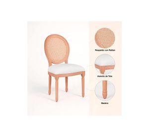 Pack de 2 Sillas de Comedor Madera Acolchada Luis XV