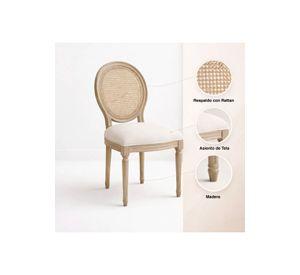 Pack de 2 Sillas de Comedor Madera Acolchada Luis XV