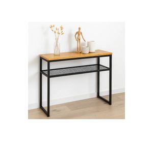Arrimo Estilo Industrial con Repisa Metálica y Cubierta de Madera