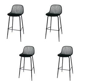 PACK 4 TABURETES O PISOS MODERNO INDIANA CON ASIENTO DE POLIPROPILENO Y PATAS DE ACERO PARA BAR