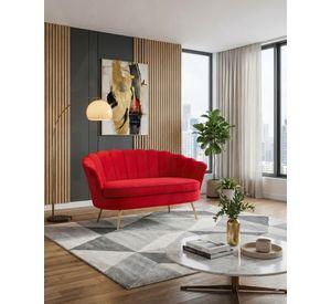 SOFA BASE RESISTENTE DORADA SHELL TERCIOPELO 2 CUERPOS