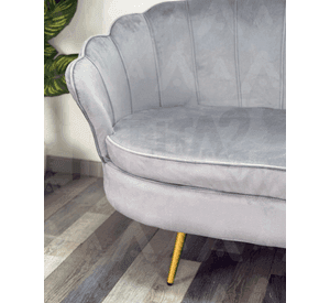 SOFA BASE RESISTENTE DORADA SHELL TERCIOPELO 2 CUERPOS
