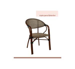 Pack de 4 Sillas Bistro Parisina Textileno con reposabrazos - Beige