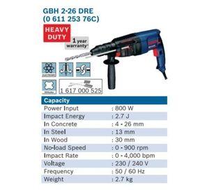 ROTOMARTILLO BOSCH GBH 2-26 DRE 800W