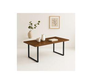 Mesa de Comedor Estilo Industrial 160x90 - Madera Oscura Walnut