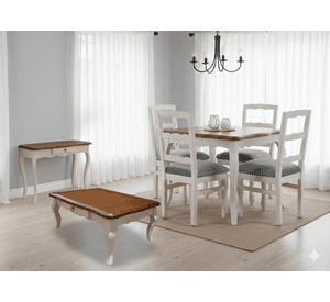 Combo Comedor 100x100 Mesa de centro y Arrimo Normando