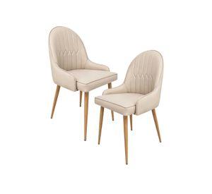 Set 2 Sitiales Cuero Malala Wood