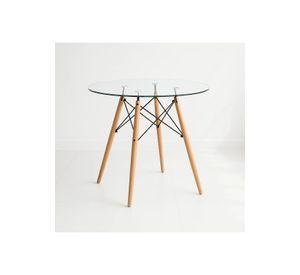 Mesa de Comedor Eames 80cm redonda vidrio