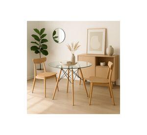 Mesa de Comedor Eames 80cm redonda vidrio