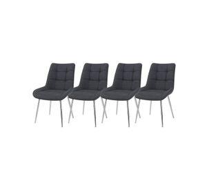 PACK 4 SILLAS PARA COMEDOR BASE PLATEADA MERICHAIR