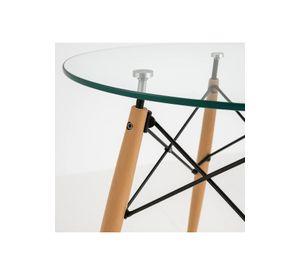 Mesa de Comedor Eames 80cm redonda vidrio