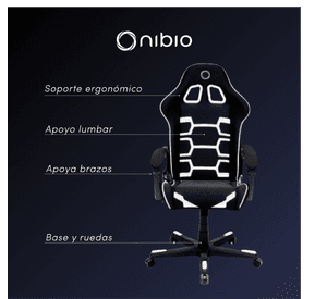 Silla Gamer Nibio Savage Reclinable 160° Blanca