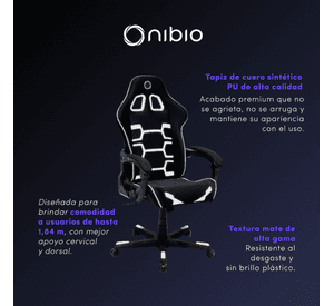 Silla Gamer Nibio Savage Reclinable 160° Blanca