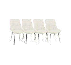 PACK 4 SILLAS PARA COMEDOR BASE PLATEADA MERICHAIR