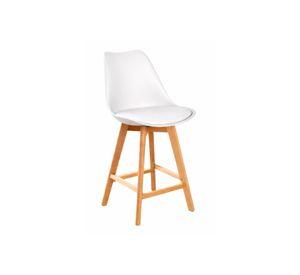 Taburete Tulip Wood Acolchado 66cm