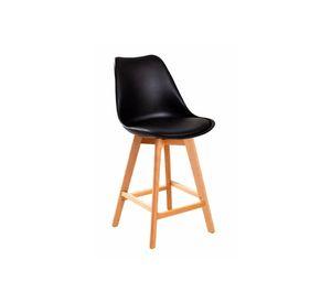 Taburete Tulip Wood Acolchado 66cm
