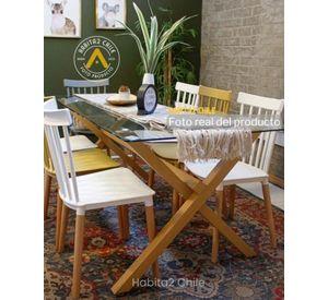 MESA COMEDOR VIDRIO X 120 RECTANGULAR SIMIL MADERA
