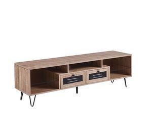 RACK DE TV PARIS 150CM 2 CAJONES MINIMALISTA - CAFE CLARO