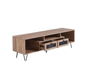 RACK DE TV PARIS 150CM 2 CAJONES MINIMALISTA - CAFE CLARO