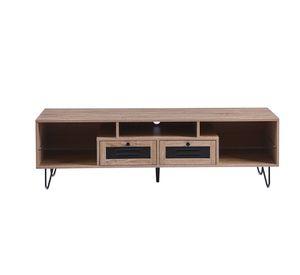 RACK DE TV PARIS 150CM 2 CAJONES MINIMALISTA - CAFE CLARO