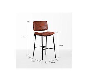 Pack de 2 Taburetes Alto Bronx Café Vintage con Patas Metálicas Negras