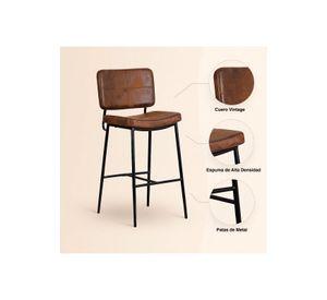Pack de 2 Taburetes Alto Bronx Café Vintage con Patas Metálicas Negras