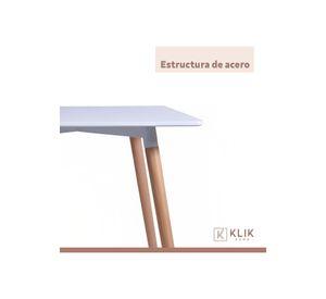 Comedor Mesa Eames Cuadrada Blanca + 4 Sillas Eames Blancas