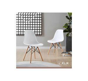 Comedor Mesa Eames Cuadrada Blanca + 4 Sillas Eames Blancas