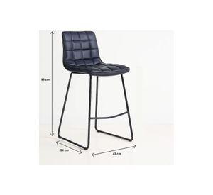 Pack de 4 Taburetes Altos Milano Cuero Sintetico con Patas Metálicas Estilo Industrial
