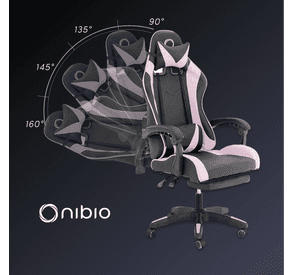 Silla Gamer Nibio GC035 Reclinable 160° Apoya Pies Rosa