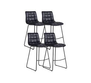 PACK 4 TABURETES CUERO 64 CM BLACKY DE BAR CUERO SINTETICO