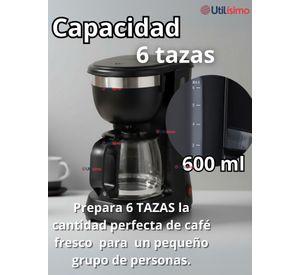 Cafetera Eléctrica 6 Tazas 600W de Potencia Con Filtro Reutilizable