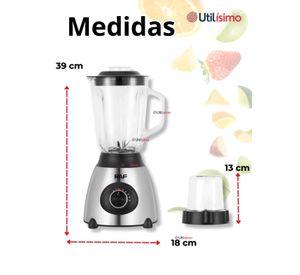 Licuadora Juguera Multifuncional 2 en 1 Picadora Jarra de Vidrio 1000W potencia