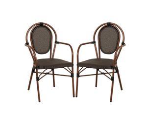 SILLAS TRAMONTO DE EXTERIOR CON APOYABRAZOS RATTAN - 2 PIEZAS