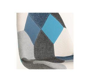 Pack de 2 Sillas Eames Patchwork Acolchada Tela Wood - Celeste