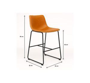 Pack de 4 Taburetes de Bar Burgos de Cuero y Metal Industrial
