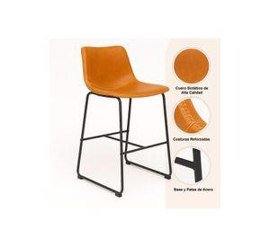 Pack de 4 Taburetes de Bar Burgos de Cuero y Metal Industrial