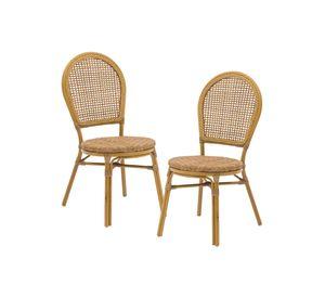 Set de 2 Silla Exterior Relan Kina Ratán Jardín y Terraza
