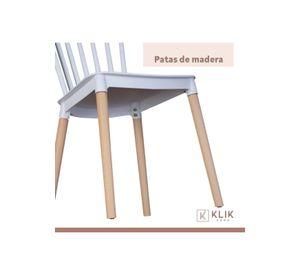 Comedor Mesa Redonda blanca 100cm + 4 sillas Windsor blanca