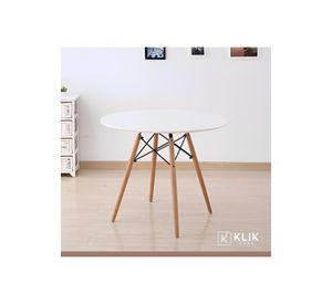 Comedor Mesa Redonda blanca 100cm + 4 sillas Windsor blanca