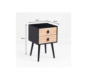 Pack de 2 Veladores Amber 40x38x58 Black