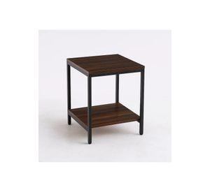 Velador Mesa Auxiliar Lateral de 2 Niveles 40x50 - Madera Oscura Walnut