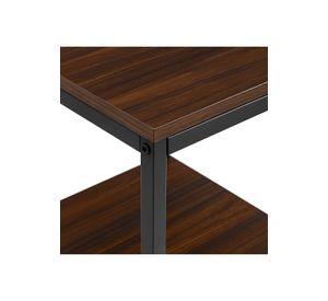 Velador Mesa Auxiliar Lateral de 2 Niveles 40x50 - Madera Oscura Walnut
