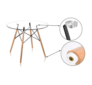 MESA EAMES 100CM VIDRIO