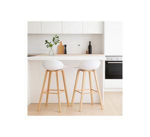 Pack de 2 Taburetes Piso Bar Nordic - Blanco